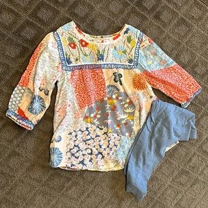 3/$30 Mimi & Maggie • Colorful Printed and Embroidered Tunic Set • girls 3T